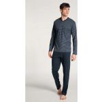 Reduzierte Saphirblaue Unifarbene Calida Pyjamas lang aus Baumwolle für Herren Größe M 