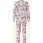Fuchsiafarbene Blumenmuster Calida Pyjamas lang aus Baumwolle für Damen Größe L 