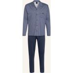 Blaue Calida Pyjamas lang aus Baumwolle für Herren Größe XL 