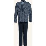 Dunkelblaue Calida Pyjamas lang aus Jersey für Herren Größe XL 