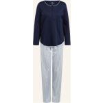 Blaue Calida Pyjamas lang aus Baumwolle für Damen Größe L 