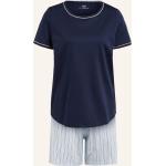 Hellblaue Calida Pyjamas kurz aus Jersey für Damen Größe M 