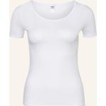 Weiße Kurzärmelige Calida T-Shirts aus Jersey für Damen Größe S 