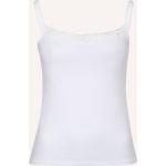 Weiße Calida V-Ausschnitt Damenunterhemden aus Baumwolle Größe S 
