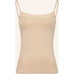 Nudefarbene Calida V-Ausschnitt Damenunterhemden aus Baumwolle Größe XL 