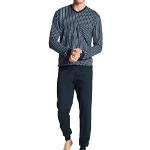 Reduzierte Saphirblaue Unifarbene Calida Pyjamas kurz aus Jersey trocknergeeignet für Herren Übergrößen 2-teilig 