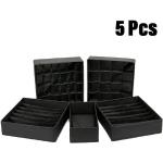 Schwarze Faltboxen mit Schublade 5-teilig 