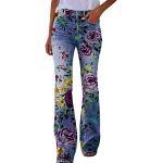 Hellblaue Boho Ripped Jeans & Zerrissene Jeans aus Denim für Damen Größe 3 XL Große Größen für den für den Sommer 