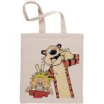 Calvin And Hobbes Wiederverwendbar Baumwolle Beige Einkaufstasche Reusable Cotton Shopping Bag
