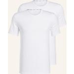 Weiße Kurzärmelige Calvin Klein T-Shirts aus Jersey für Herren Übergrößen 2-teilig 