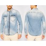 Reduzierte Blaue Calvin Klein Jeans Übergangsjacken aus Denim für Herren Größe S 