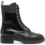 Schwarze Calvin Klein Ankle Boots & Klassische Stiefeletten mit Schnürsenkel aus Leder für Damen Größe 36 