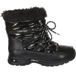 Reduzierte Schwarze Calvin Klein Ankle Boots & Klassische Stiefeletten mit Schnürsenkel aus Leder rutschfest für Damen Größe 39 für den für den Winter 