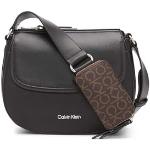 Silberne Calvin Klein Vegane Lederhandtaschen mit Reißverschluss aus Leder mit Außentaschen für Damen klein 
