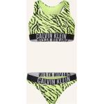 Neongrüne Calvin Klein Bikinihosen & Bikinislips aus Polyamid ohne Bügel mit Racerback für Damen 