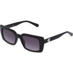 Schwarze Calvin Klein Rechteckige Kunststoffsonnenbrillen für Damen 