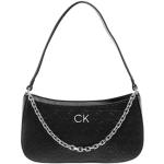 Silberne Calvin Klein Damenschultertaschen & Damenshoulderbags mit Reißverschluss aus Textil Klein 