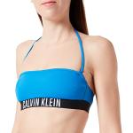 Blaue Calvin Klein Bandeau Bikinitops ohne Verschluss aus Polyamid gepolstert für Damen Größe L 