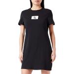 Reduzierte Schwarze Elegante Kurzärmelige Calvin Klein Damennachthemden aus Baumwolle Größe S 