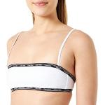 Reduzierte Weiße Calvin Klein Bandeau Bikinitops ohne Verschluss gepolstert für Damen Größe XL 