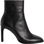 Schwarze Elegante Calvin Klein Runde Pfennigabsatz High Heel Stiefeletten & High Heel Boots für Damen Größe 36 