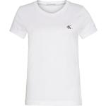 Weiße Bestickte Calvin Klein T-Shirts für Damen Größe XS 