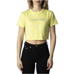 Reduzierte Gelbe Kurzärmelige Calvin Klein T-Shirts für Damen Größe XS 