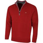 Burgundfarbene Calvin Klein Golf Herrenpullover mit Reißverschluss aus Baumwolle Größe 4 XL 