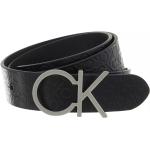 Reduzierte Schwarze Calvin Klein CK Ledergürtel aus Leder für Damen Übergrößen Länge 80 
