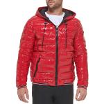 Rote Gesteppte Sportliche Winddichte Calvin Klein Kapuzenjacken mit Reißverschluss mit Kapuze für Herren Größe L für den für den Winter 