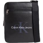 Reduzierte Schwarze Sportliche Calvin Klein Jeans Kleine Umhängetaschen mit Reißverschluss aus Denim mit Außentaschen für Herren klein 