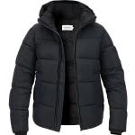 Reduzierte Schwarze Gesteppte Casual Calvin Klein Stehkragen Winterjacken mit Reißverschluss aus Polyamid mit Kapuze für Herren Größe XXL 