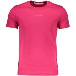 Rosa Kurzärmelige Calvin Klein T-Shirts aus Baumwolle für Herren Größe L 