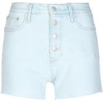 Blaue Calvin Klein Jeans High Waist Shorts aus Denim für Damen für den für den Sommer 