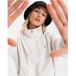 Weiße Atmungsaktive Calvin Klein Mini Kurzjacken & Cropped-Jackets mit Reißverschluss mit Kapuze für Damen Größe XS 