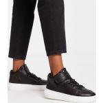 Schwarze Calvin Klein Jeans Low Sneaker mit Schnürsenkel aus Leder für Damen Größe 40 
