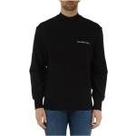 Schwarze Langärmelige Calvin Klein Jeans Herrensweatshirts aus Baumwolle Größe XS 