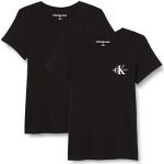 Reduzierte Schwarze Sportliche Kurzärmelige Calvin Klein Jeans Bio T-Shirts für Damen Größe XS 2-teilig 