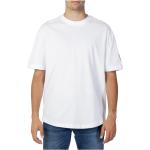 Reduzierte Weiße Unifarbene Kurzärmelige Calvin Klein Jeans T-Shirts aus Baumwolle maschinenwaschbar für Herren Größe M für den für den Herbst 