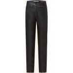 Schwarze Calvin Klein Jeans High Waist Jeans mit Reißverschluss aus Leder für Damen Größe S 