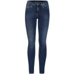 Reduzierte Blaue Calvin Klein Jeans Skinny Jeans mit Reißverschluss aus Baumwolle für Damen Weite 24, Länge 34 