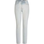Reduzierte Hellblaue Calvin Klein Jeans Slim Fit Jeans mit Reißverschluss aus Baumwolle für Damen Weite 25, Länge 30 