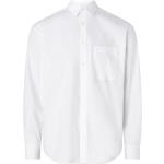 Weiße Langärmelige Calvin Klein Herrenjeanshemden aus Denim Größe M 