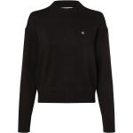 Schwarze Calvin Klein Jeans Rundhals-Ausschnitt Strickpullover aus Baumwolle für Damen Größe XS 