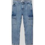 Blaue Calvin Klein Jeans 5-Pocket Jeans für Kinder mit Reißverschluss aus Baumwolle für Jungen Größe 152 