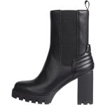 Reduzierte Schwarze Calvin Klein Jeans Chelsea-Boots aus Leder für Damen Größe 39 