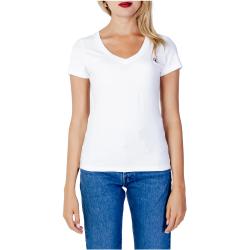Calvin Klein Jeans, Short Sleeve Shirts White, Damen, Größe: M