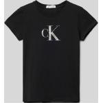 Schwarze Calvin Klein Jeans Kinder T-Shirts aus Baumwolle für Mädchen Größe 140 