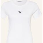 Weiße Calvin Klein Jeans T-Shirts aus Baumwolle für Damen Größe XS 