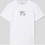 Weiße Calvin Klein Jeans Kinder T-Shirts aus Baumwolle für Mädchen Größe 164 